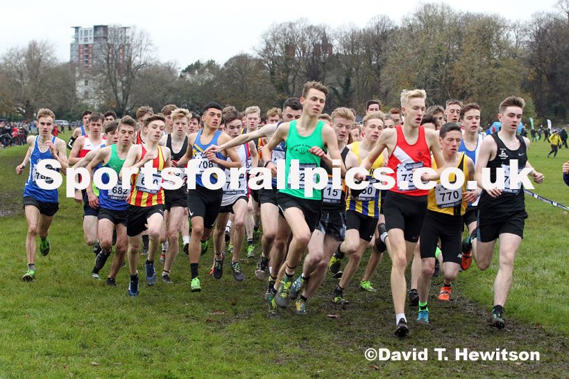 Mens under-17s, 2019 European Cross Country Trials and British Cross Challenge, Sefton Park, Liverpool.  Photo: David T. Hewitson/Sports for All Pics
